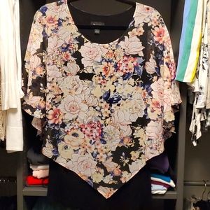 Floral Sheer Poncho Tanktop